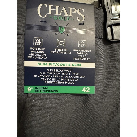 Chaps Golf Shorts Men's 42  Slim‎ Fit 9" Inseam Stretch Breathable - Picture 4 of 5